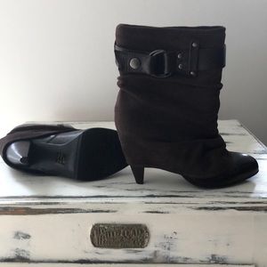 Gunmetal “ Joyce “ brown suede boot